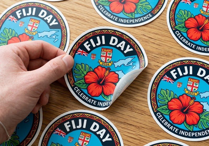 Fiji Independence Day Die-Cut Vinyl Stickers
